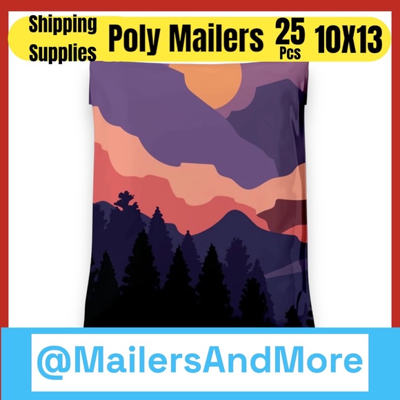 Mailers And More Other - 25 10X13 Bags Poly Mailers, Mountain Sunset Shipping Envelopes PRICE FIRM Fall